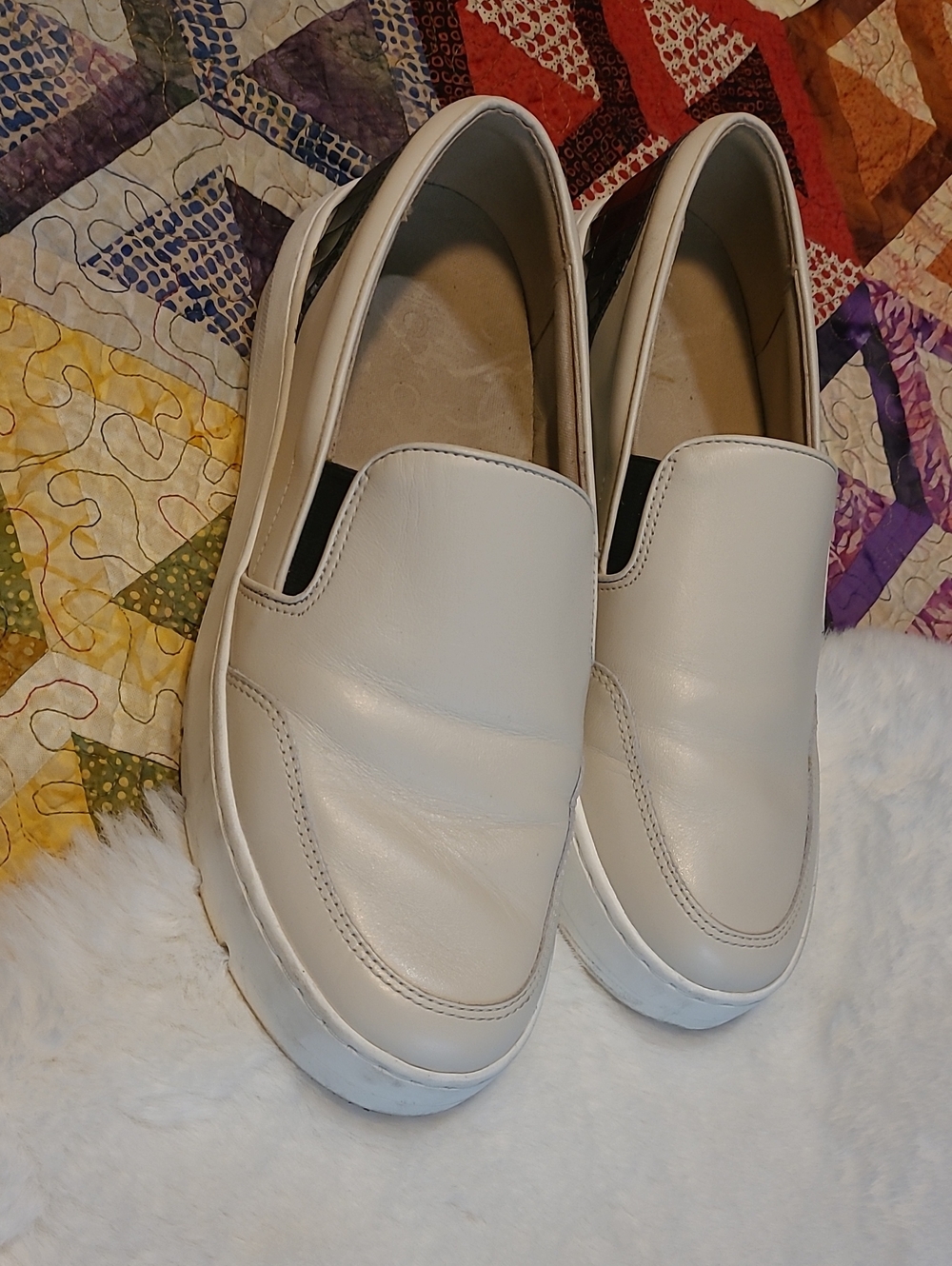 Vionic Dinora Cream & Black Snake Print Leather Casual Slip On Loafers